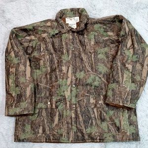 Vintage Duck Bay Mens Jacket Camouflage Camo Hunting Padded Pocket Waterproof XL